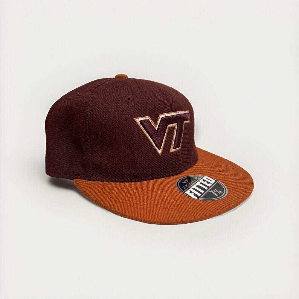 NCAA Virginia Tech HOKIES Authentic NWT FITTED 7 3/8 Hat‎ BY ZEPHYR Wool